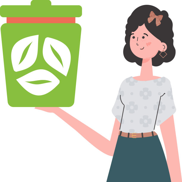 女孩被描绘成齐腰深，抱着一个垃圾桶图片下载