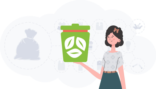 生态和循环理念的女孩是图片下载