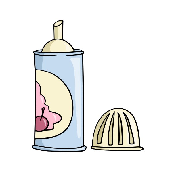 打开淡蓝色包装，加鲜奶油，卡通矢量图片下载