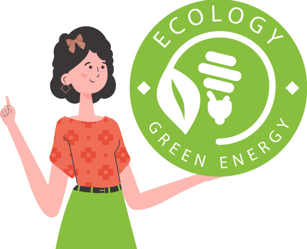 女孩手里拿着生态标志图片下载