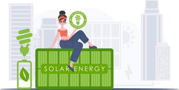 生态理念和绿色能源的女孩坐图片下载