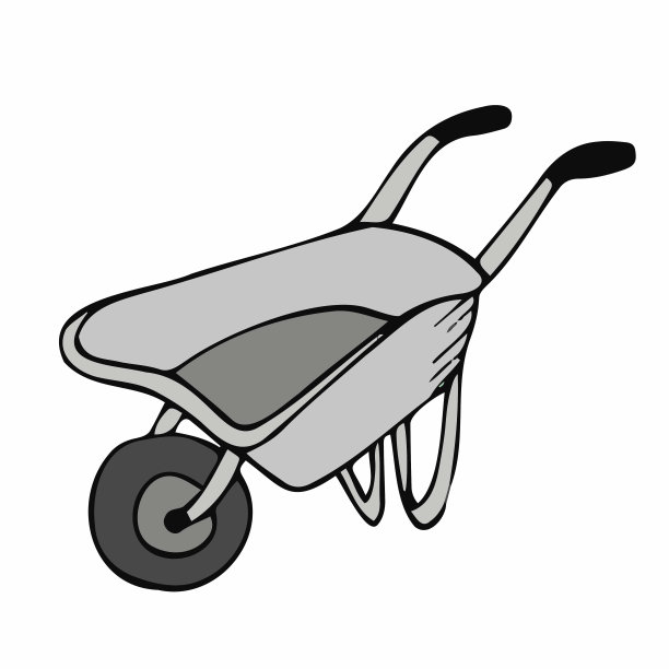 手推车彩色涂鸦插图矢量。手推车在矢量彩色图标图片下载