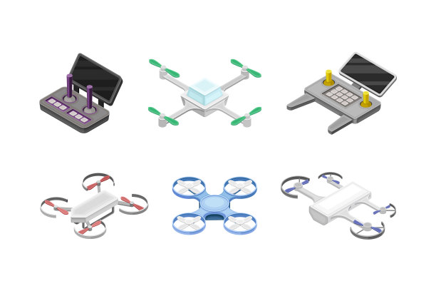 一套无人驾驶的无人机和计算机控制器图片下载