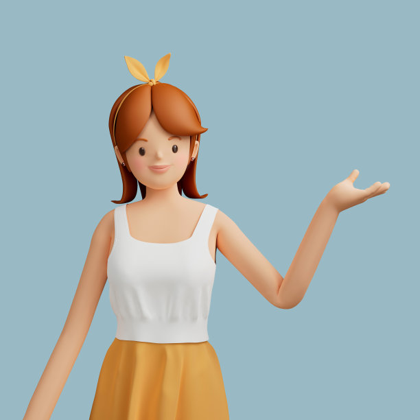 少女手势展示，半身像图片下载