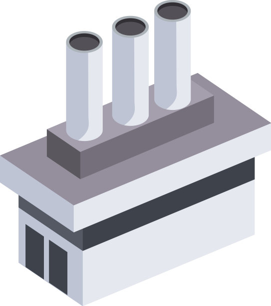 灰色烟囱建筑等距图片下载