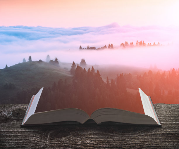 晨雾洒在书页上图片下载