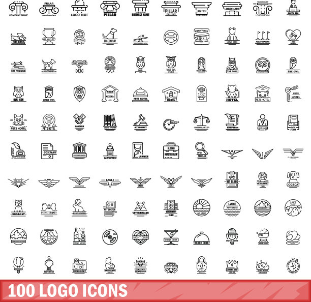 100个logo图标集合轮廓样式图片下载