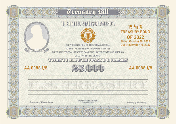 虚构的美国国债25000美元图片下载