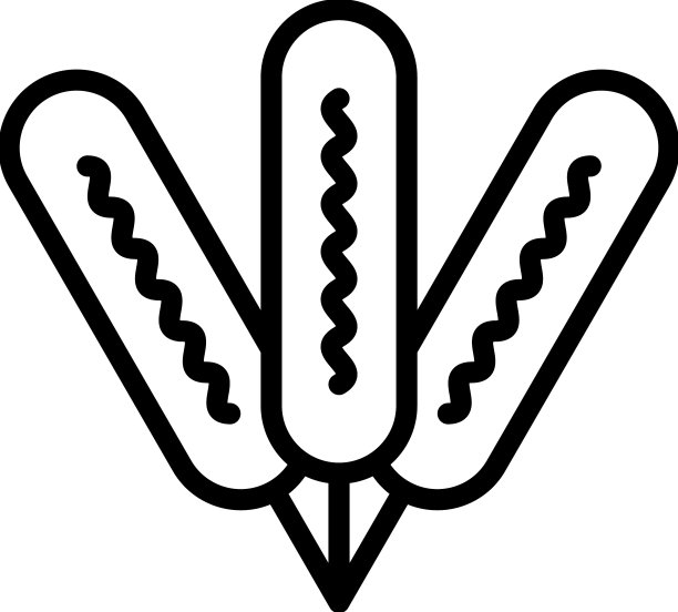 野餐玉米热狗图标轮廓热食物图片下载