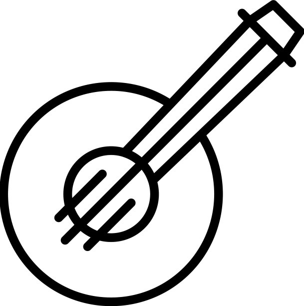岩石尤克里里琴轮廓吉他音乐图标图片下载