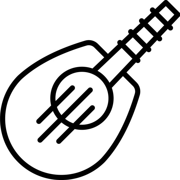 尤克里里图标轮廓夏威夷吉他图片下载