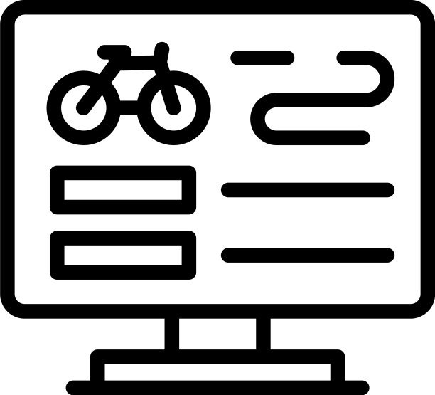 自行车横幅租赁图标轮廓应用系统图片下载