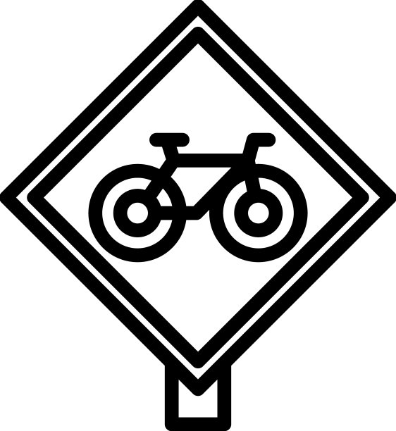 自行车租赁道路标志图标轮廓图片下载