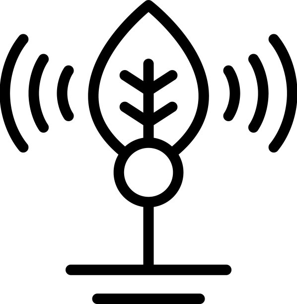 数字护理叶图标轮廓科技树图片下载