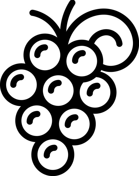 希腊古神庙轮廓的葡萄图标图片下载