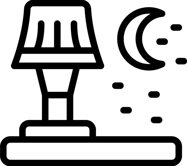 夜灯图标勾勒睡眠障碍图片下载