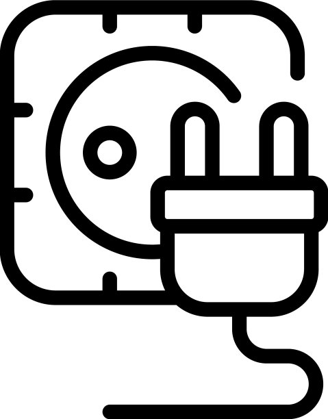 电插头图标轮廓瓷砖地板图片下载