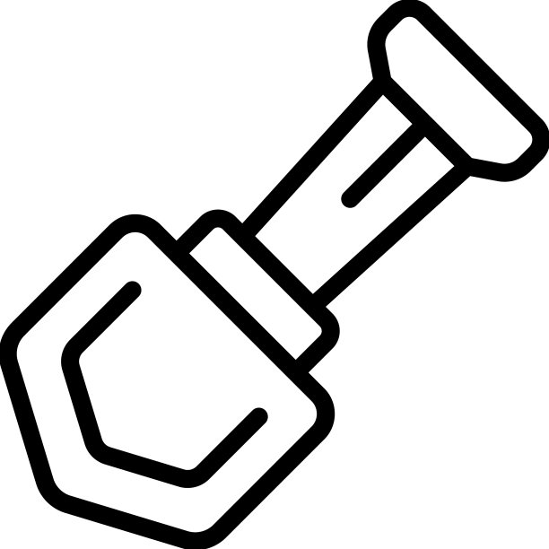 金色石头描边矿铲图标图片下载