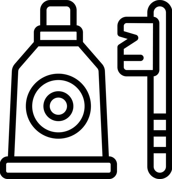 牙科护理牙膏图标牙齿轮廓图片下载