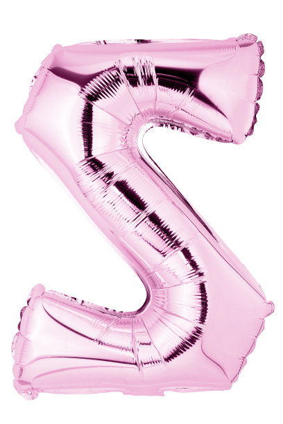 字母Z在粉红色聚酯薄膜气球孤立在白色图片下载