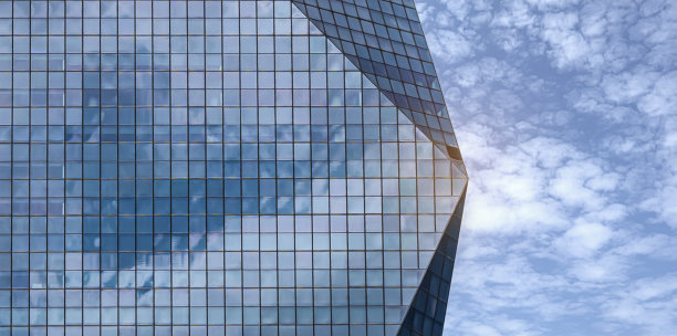 金融区的现代高楼大厦或摩天大楼，晴天有云。图片下载