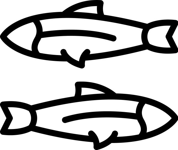 海鱼图标轮廓油食品图片下载