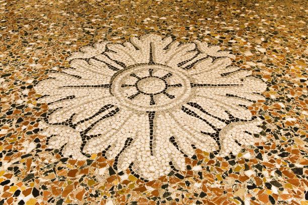 细节的古代意大利马赛克和磨砂地板称为威尼斯地板图片下载