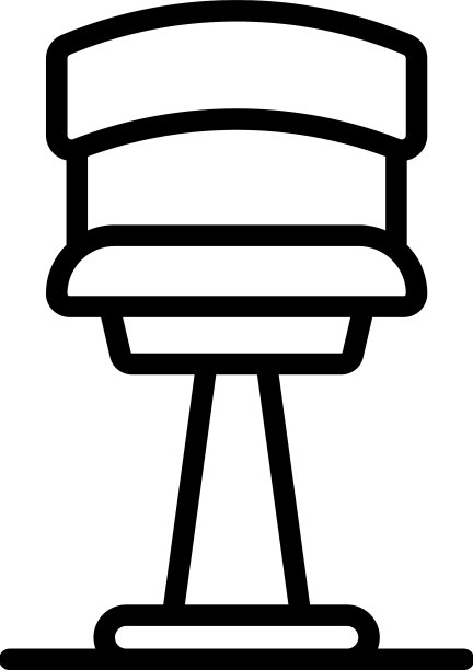 高大的酒吧凳子图标勾勒出现代座椅图片下载