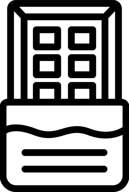 巧克力棒图标勾勒食物可可图片下载