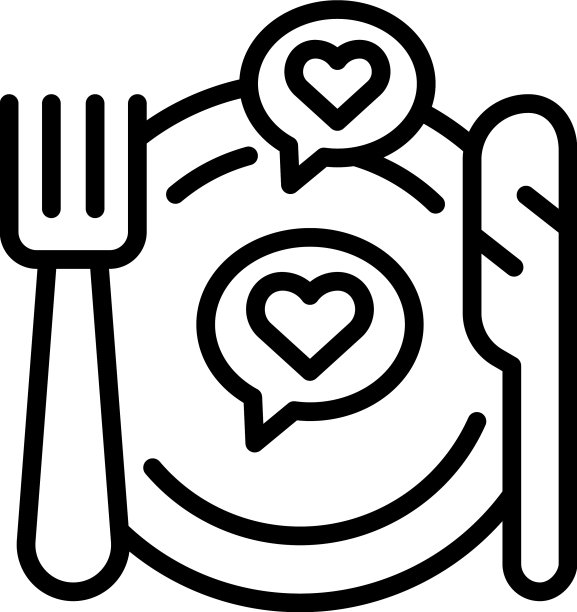 可爱的食品图标勾勒安全品质图片下载