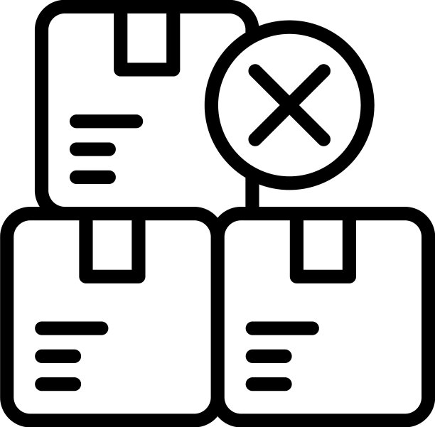 瑕疵产品包装盒轮廓图标图片下载