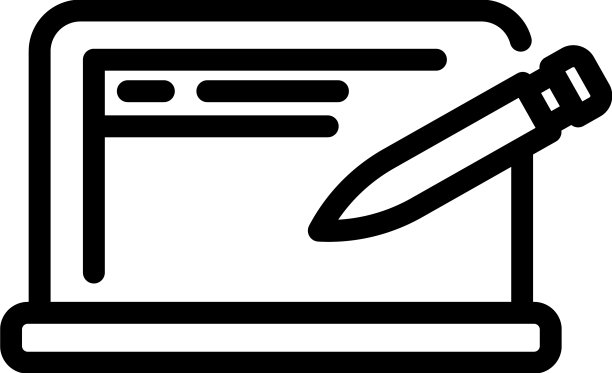 笔记本电脑铅笔图标轮廓画笔图片下载