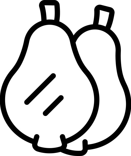梨水果图标勾勒旧石器饮食图片下载