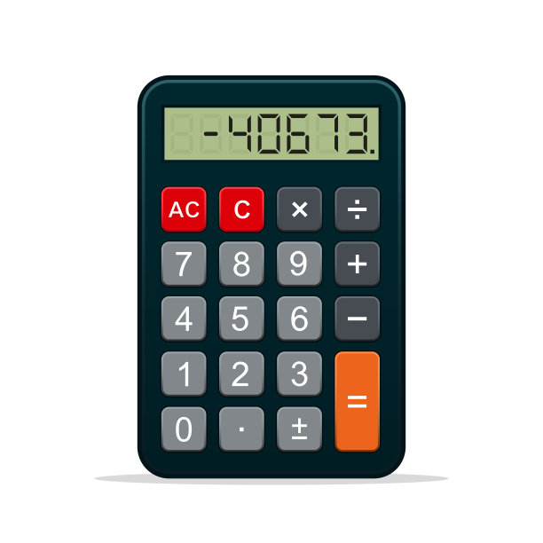 计算器现实孤立在白色背景图片下载