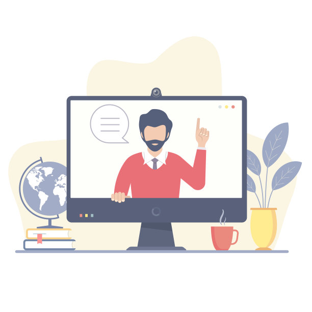 电子学习或在线教育与计算机平台图片下载