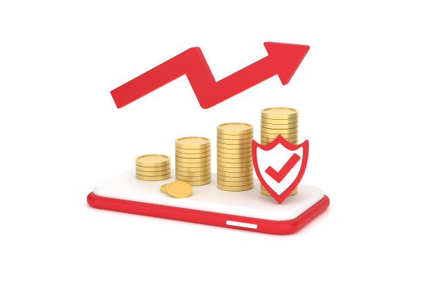 硬币、手机理财概念图图片下载