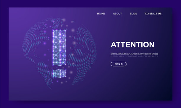 感叹号3d低聚网站模板图片下载