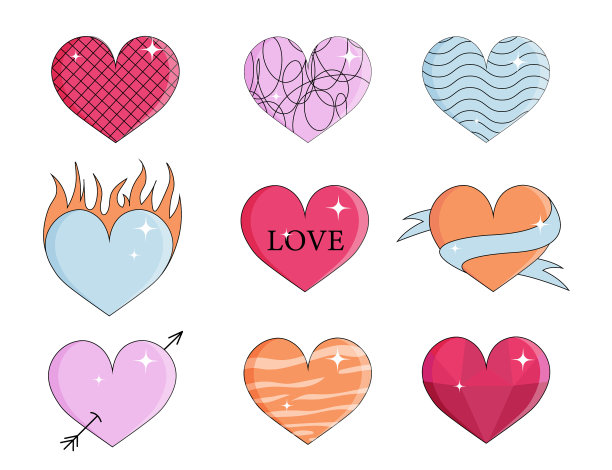 不同的心图片下载