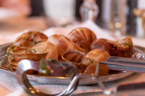 盘子，蜗牛在盘子里图片下载