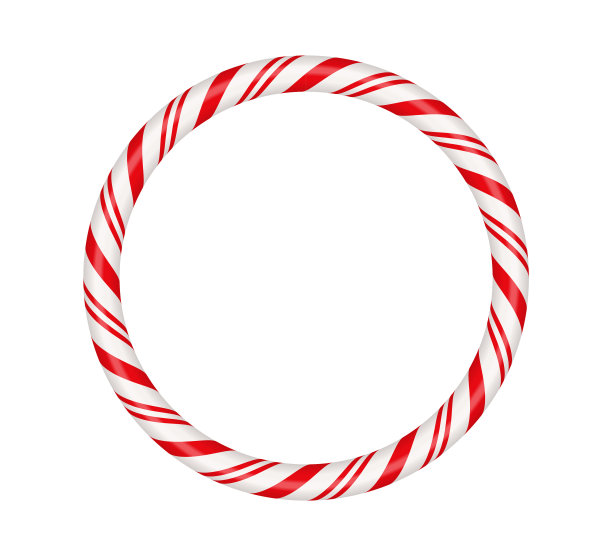 圣诞糖果甘蔗圈框与红色和图片下载