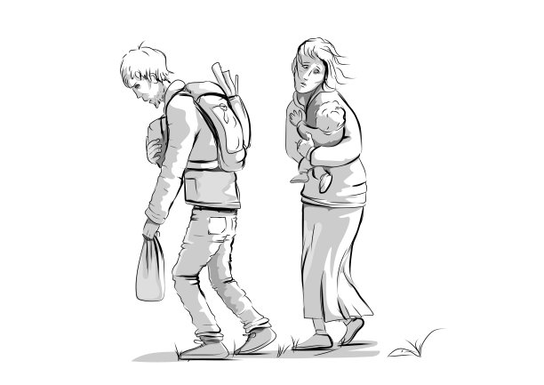 难民家庭图片下载