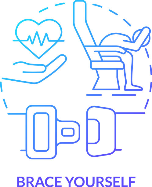 支撑自己的蓝色渐变概念图标图片下载