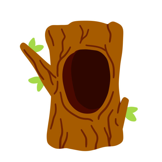 与空心树。木洞。植物的棕色树皮。图片下载