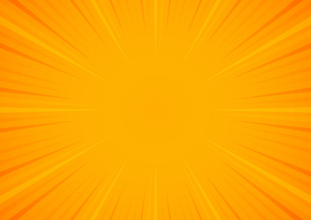 橙色的太阳爆发图案背景。夏天的旗帜图片下载