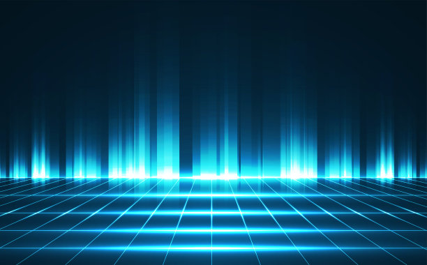 透视网格。抽象的线框景观图片下载