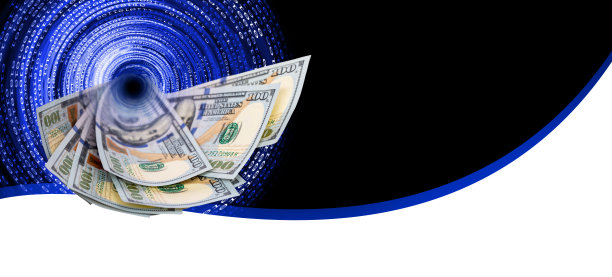 旋钱-二进制码背景与美元钞票图片下载