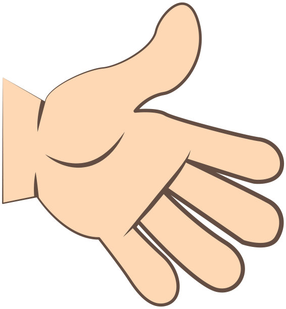 卡通风格摇动标志。协议。互相问候。单手手势握手。满足手动图片下载