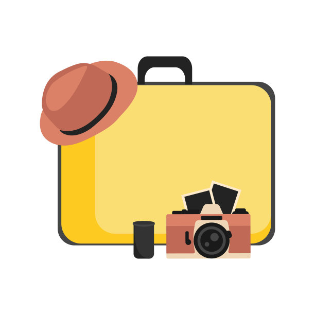 旅行复古行李箱相机和帽子图片下载