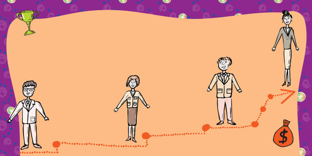 商业团队站在通往成功的阶梯上图片下载