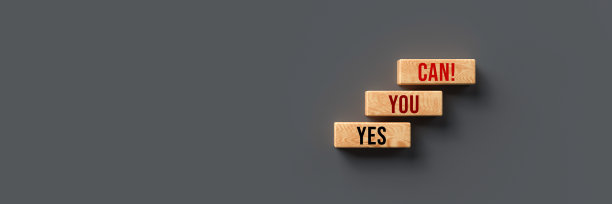 立方体与消息YES YOU CAN - 3d插图图片下载